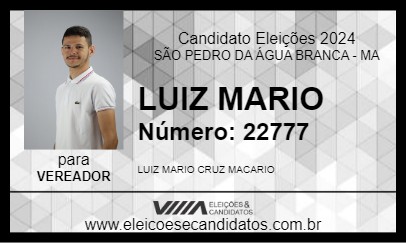 Candidato LUIZ MARIO 2024 - SÃO PEDRO DA ÁGUA BRANCA - Eleições