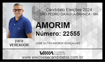 Candidato AMORIM 2024 - SÃO PEDRO DA ÁGUA BRANCA - Eleições