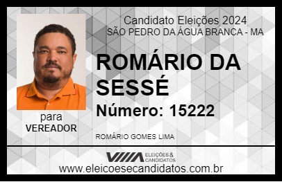 Candidato ROMÁRIO DA SESSÉ 2024 - SÃO PEDRO DA ÁGUA BRANCA - Eleições