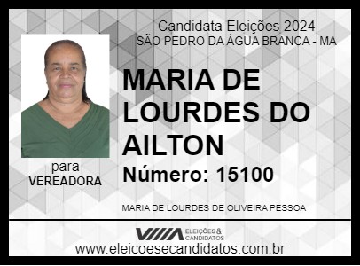 Candidato MARIA DE LOURDES DO AILTON 2024 - SÃO PEDRO DA ÁGUA BRANCA - Eleições