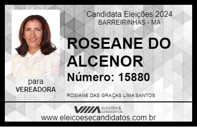 Candidato ROSIANE DO ALCENOR 2024 - BARREIRINHAS - Eleições