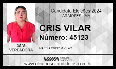 Candidato CRIS VILAR 2024 - ARAIOSES - Eleições