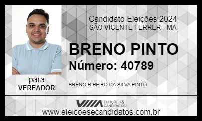 Candidato BRENO PINTO 2024 - SÃO VICENTE FERRER - Eleições