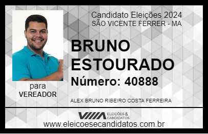 Candidato BRUNO ESTOURADO 2024 - SÃO VICENTE FERRER - Eleições