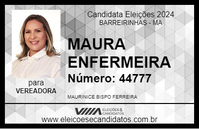 Candidato MAURA ENFERMEIRA 2024 - BARREIRINHAS - Eleições