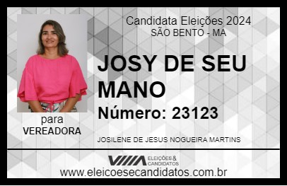 Candidato JOSY DE SEU MANO 2024 - SÃO BENTO - Eleições