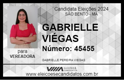 Candidato GABRIELLE VIÉGAS 2024 - SÃO BENTO - Eleições