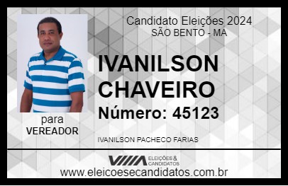 Candidato IVANILSON CHAVEIRO 2024 - SÃO BENTO - Eleições