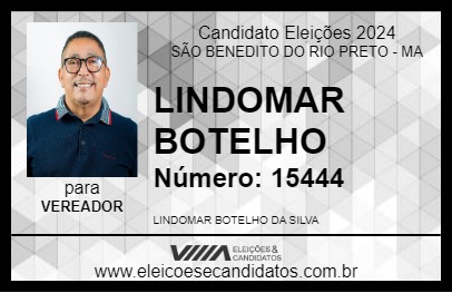 Candidato LINDOMAR BOTELHO 2024 - SÃO BENEDITO DO RIO PRETO - Eleições