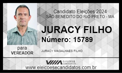 Candidato JURACY FILHO 2024 - SÃO BENEDITO DO RIO PRETO - Eleições