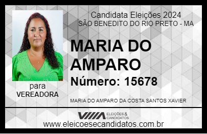 Candidato MARIA DO AMPARO 2024 - SÃO BENEDITO DO RIO PRETO - Eleições