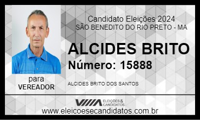 Candidato ALCIDES BRITO 2024 - SÃO BENEDITO DO RIO PRETO - Eleições