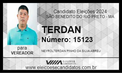 Candidato TERDAN 2024 - SÃO BENEDITO DO RIO PRETO - Eleições