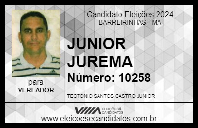 Candidato JUNIOR JUREMA 2024 - BARREIRINHAS - Eleições