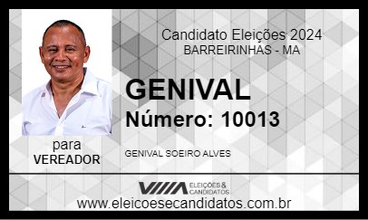 Candidato GENIVAL 2024 - BARREIRINHAS - Eleições