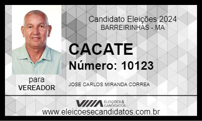 Candidato CACATE 2024 - BARREIRINHAS - Eleições