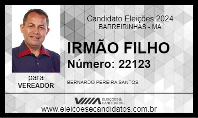 Candidato IRMÃO FILHO 2024 - BARREIRINHAS - Eleições