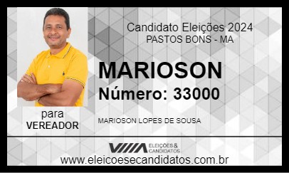 Candidato MARIOSON 2024 - PASTOS BONS - Eleições