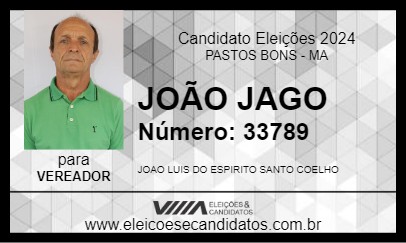 Candidato JOÃO JAGO 2024 - PASTOS BONS - Eleições