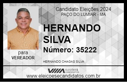 Candidato HERNANDO SILVA 2024 - PAÇO DO LUMIAR - Eleições