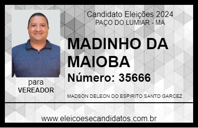 Candidato MADINHO DA MAIOBA 2024 - PAÇO DO LUMIAR - Eleições