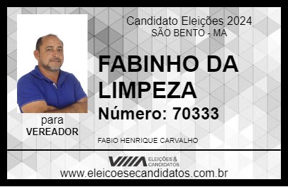 Candidato FABINHO DA LIMPEZA 2024 - SÃO BENTO - Eleições