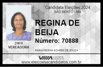 Candidato REGINA DE BEIJA 2024 - SÃO BENTO - Eleições