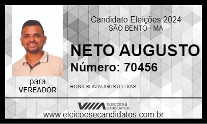 Candidato NETO AUGUSTO 2024 - SÃO BENTO - Eleições