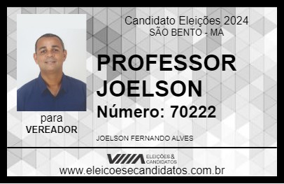 Candidato PROFESSOR JOELSON 2024 - SÃO BENTO - Eleições