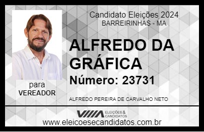 Candidato ALFREDO DA GRÁFICA 2024 - BARREIRINHAS - Eleições