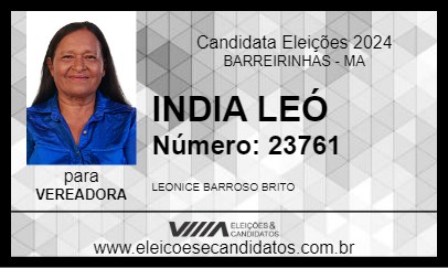 Candidato INDIA LEÓ 2024 - BARREIRINHAS - Eleições