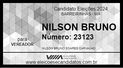 Candidato NILSON BRUNO 2024 - BARREIRINHAS - Eleições