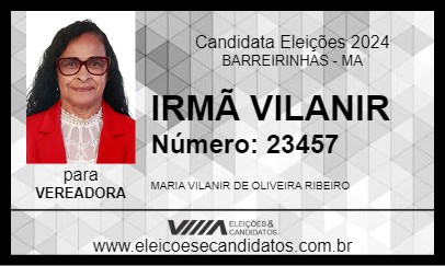 Candidato IRMÃ VILANIR 2024 - BARREIRINHAS - Eleições