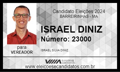 Candidato ISRAEL DINIZ 2024 - BARREIRINHAS - Eleições