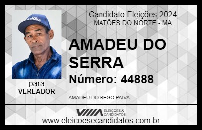 Candidato AMADEU DO SERRA 2024 - MATÕES DO NORTE - Eleições