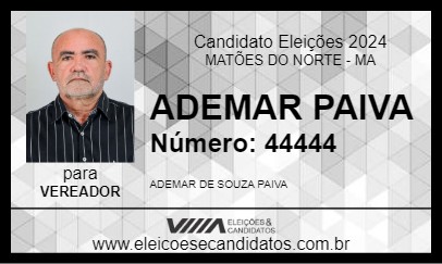 Candidato ADEMAR PAIVA 2024 - MATÕES DO NORTE - Eleições