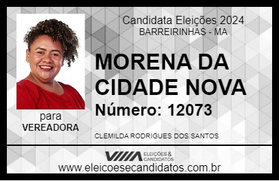 Candidato MORENA DA CIDADE NOVA 2024 - BARREIRINHAS - Eleições