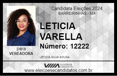 Candidato LETICIA VARELLA 2024 - BARREIRINHAS - Eleições