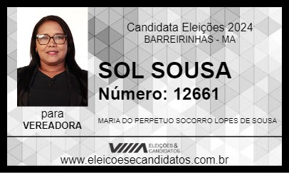 Candidato SOL SOUSA 2024 - BARREIRINHAS - Eleições