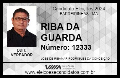 Candidato RIBA DA GUARDA 2024 - BARREIRINHAS - Eleições