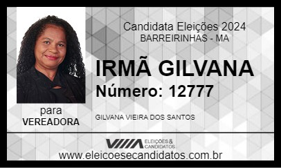 Candidato IRMÃ GILVANA 2024 - BARREIRINHAS - Eleições