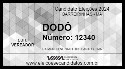 Candidato DODÔ DO TAPUIO 2024 - BARREIRINHAS - Eleições