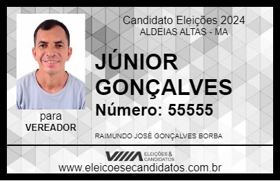 Candidato JÚNIOR GONÇALVES 2024 - ALDEIAS ALTAS - Eleições