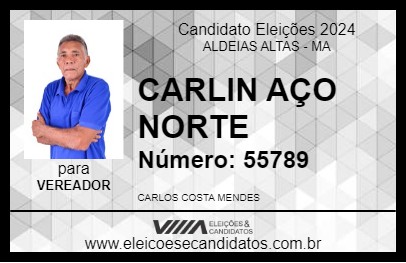 Candidato CARLIN AÇO NORTE 2024 - ALDEIAS ALTAS - Eleições