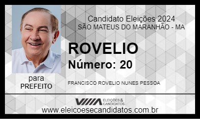 Candidato ROVELIO 2024 - SÃO MATEUS DO MARANHÃO - Eleições