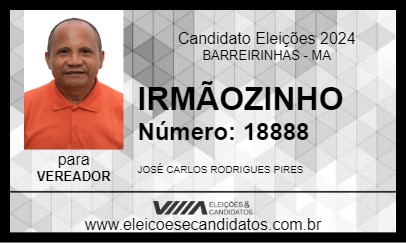 Candidato IRMÃOZINHO 2024 - BARREIRINHAS - Eleições