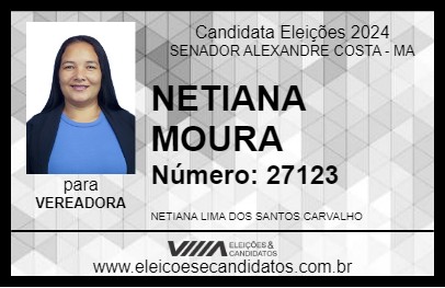 Candidato NETIANA MOURA 2024 - SENADOR ALEXANDRE COSTA - Eleições