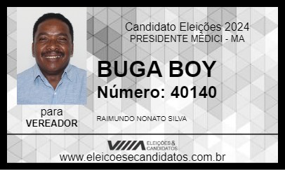 Candidato BUGA BOY 2024 - PRESIDENTE MÉDICI - Eleições