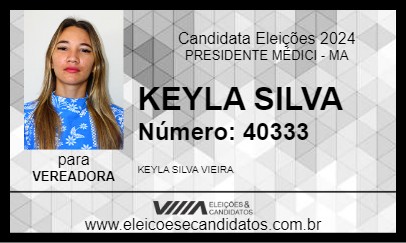 Candidato KEYLA SILVA  2024 - PRESIDENTE MÉDICI - Eleições