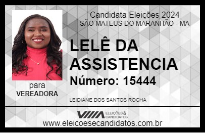 Candidato LELÊ DA ASSISTENCIA 2024 - SÃO MATEUS DO MARANHÃO - Eleições